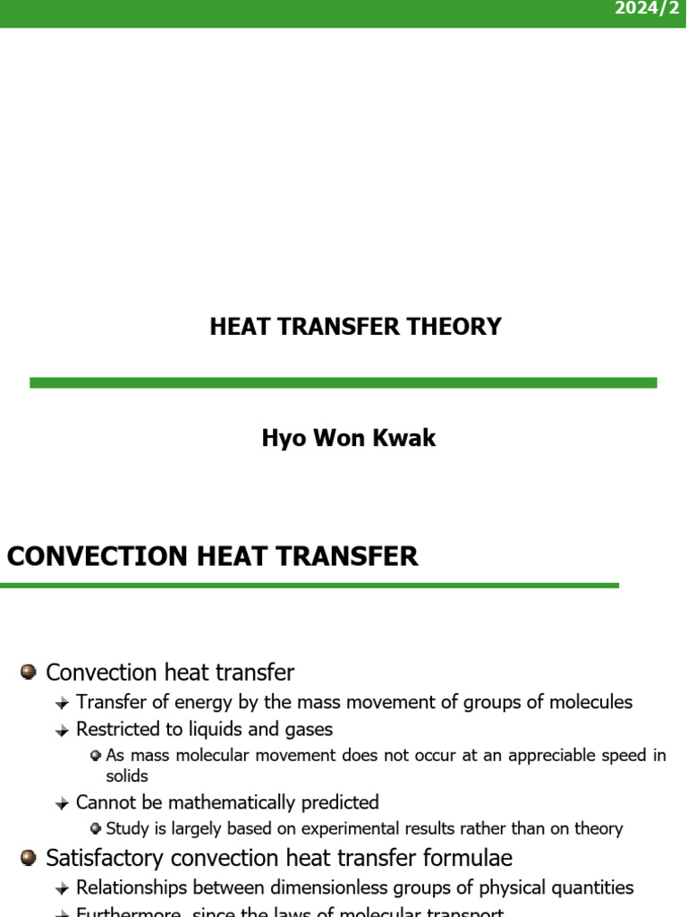 Convection Heat Transfer Fundamentals | PDF | Convection | Heat Transfer