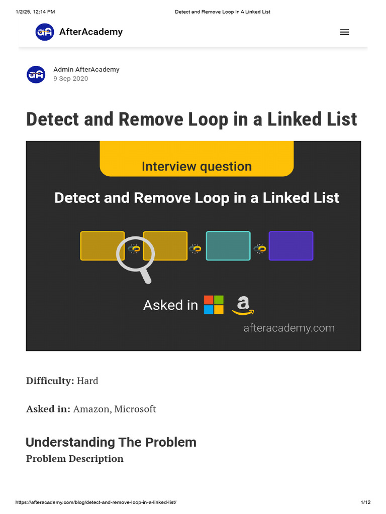 Detect And Remove Loop Leetcode