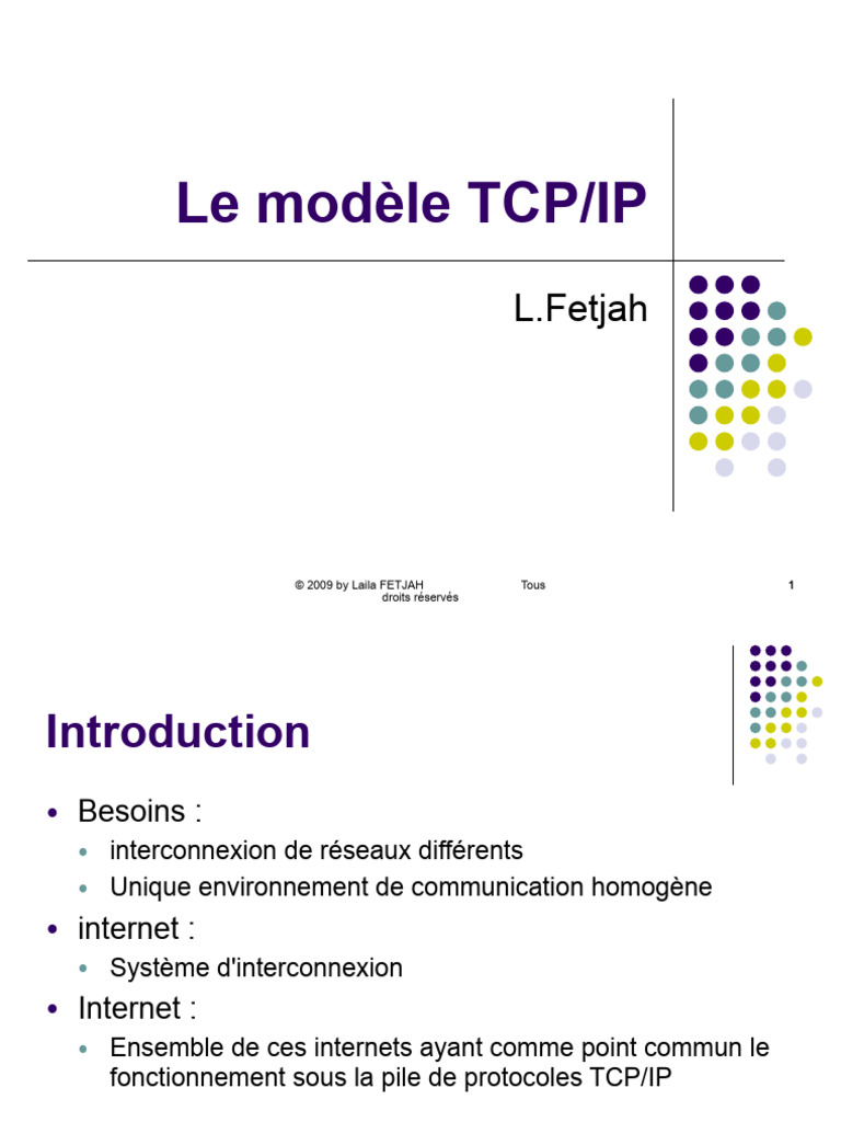 Introduction au modèle TCP/IP | PDF | Suite des protocoles Internet | l ...