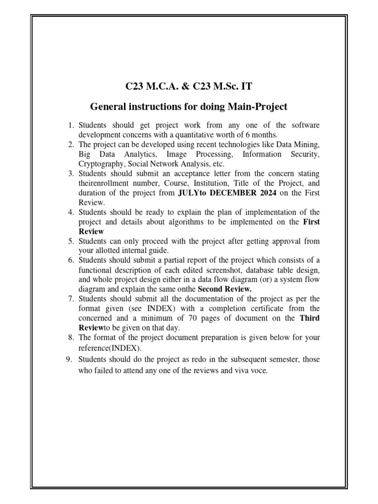 M.C.A. Project Guidelines and Reviews | PDF | Software | Data