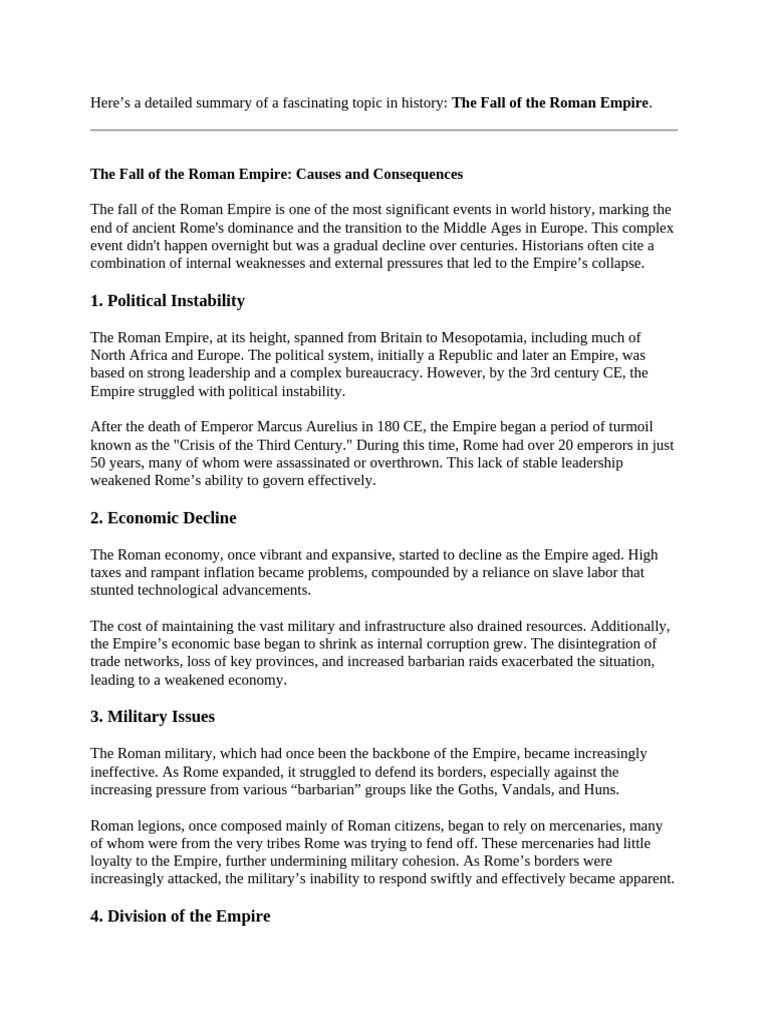The Fall of The Roman Empire | PDF | Roman Empire | Byzantine Empire