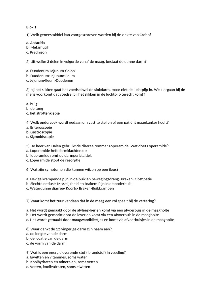 Blok 1 Vragen | PDF