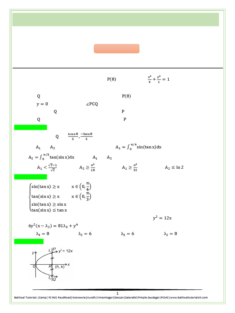 Advanced Mathematics Paper Solutions | PDF | Geometric Shapes | Mathematics