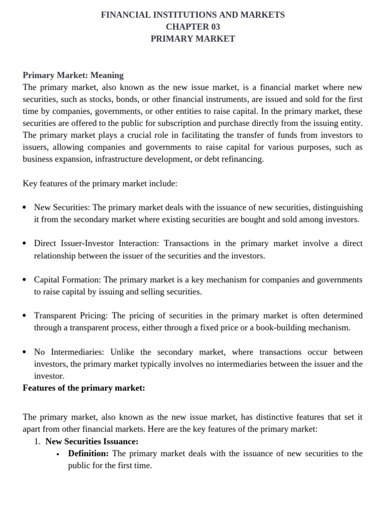 0 - Financial Institutions and Markets CH 3 | PDF | Securities (Finance ...