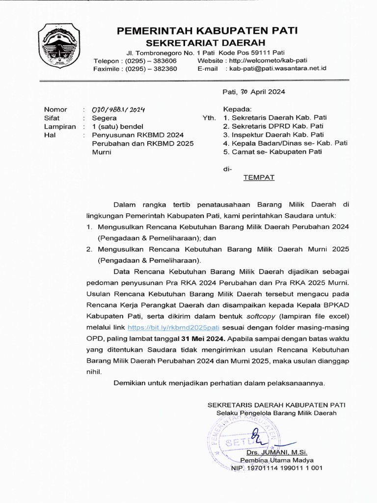 SE RKBMD 2025 (Include Lampiran) | PDF