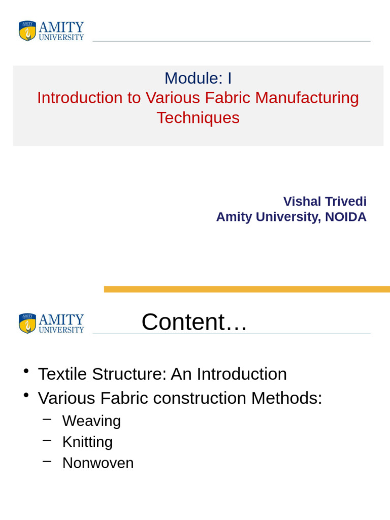 Fabric Manufacturing Techniques Overview | PDF | Knitting | Textiles