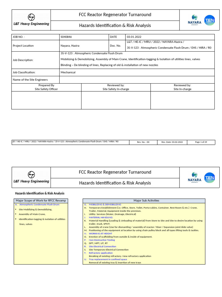 High Pressure Separator | PDF | Hazards | Risk