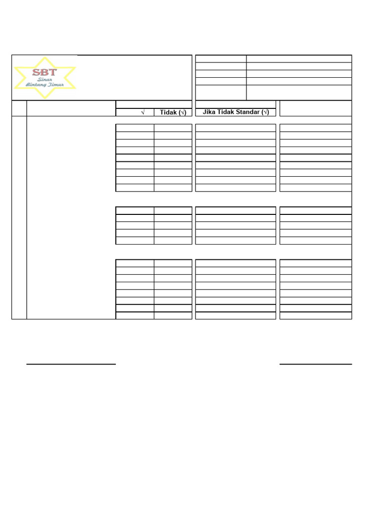 029. Contoh Form P2H | PDF