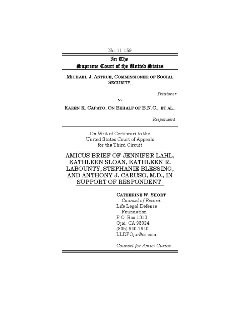 Amicus Brief on IVF and Survivor Benefits | PDF | In Vitro ...
