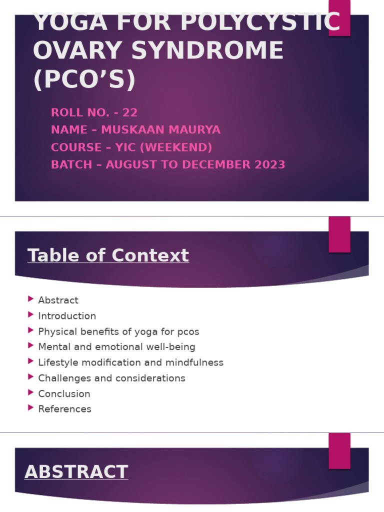 Yoga's Role in Managing PCOS | PDF | Polycystic Ovary Syndrome ...