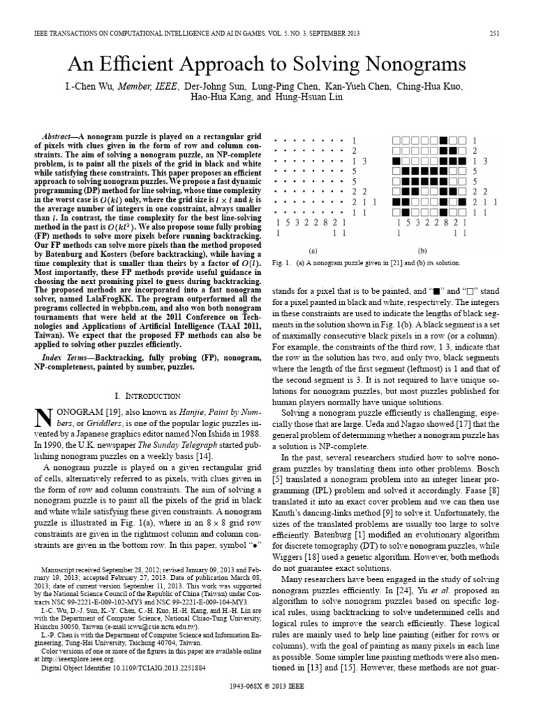 Efficient Nonogram Solving Techniques | PDF | Sequence | String ...