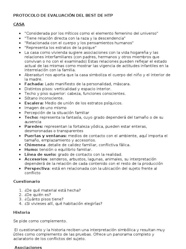 Test de HTP Casa Arbol Persona | PDF | Imagen | Los símbolos