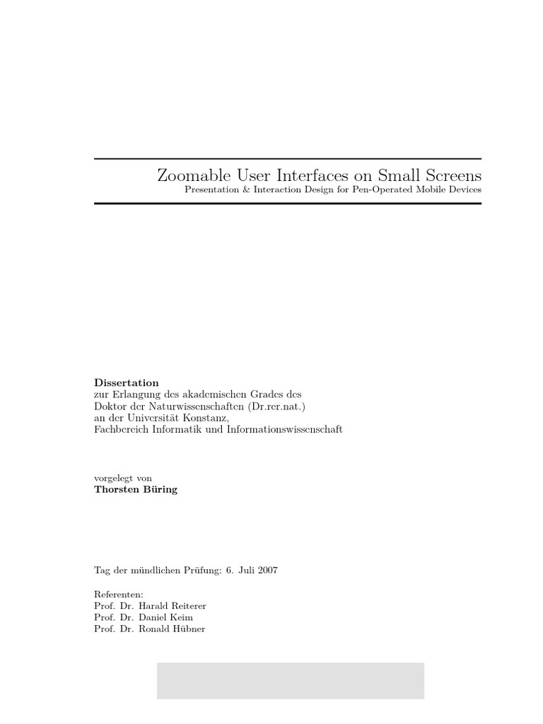 Zoomable Interfaces for Mobile Devices | PDF | Mobile Device | Personal ...