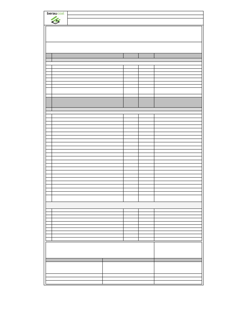 Formulir Perawatan Harian Alat Berat | PDF