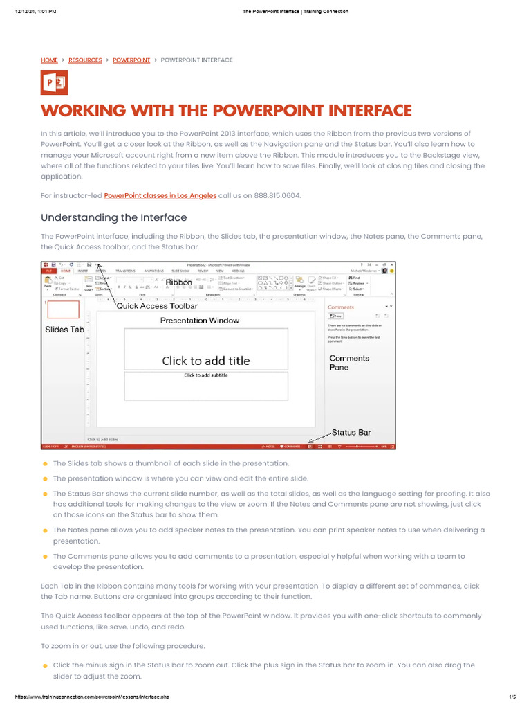 The PowerPoint Interface _ Training Connection | PDF | Graphical User ...