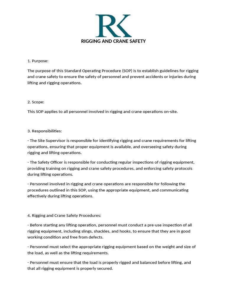 Rigging And Crane Safety Pdf Crane Machine Safety