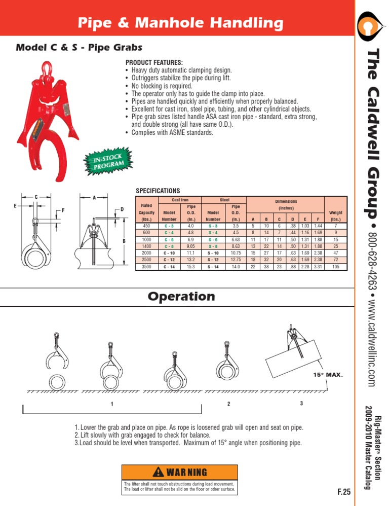 Heavy Duty Pipe Grab Specifications | PDF