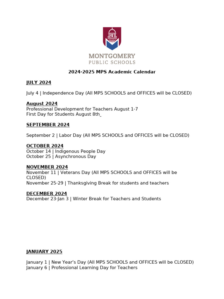 24 25 Calendar Final | PDF