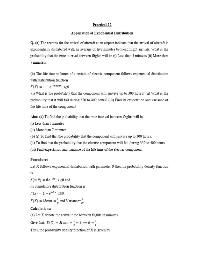 Exponential and Weibull Distribution Applications | PDF | Probability ...