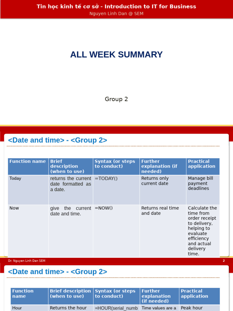 Essential Excel Date Functions for Business | PDF | Computer ...