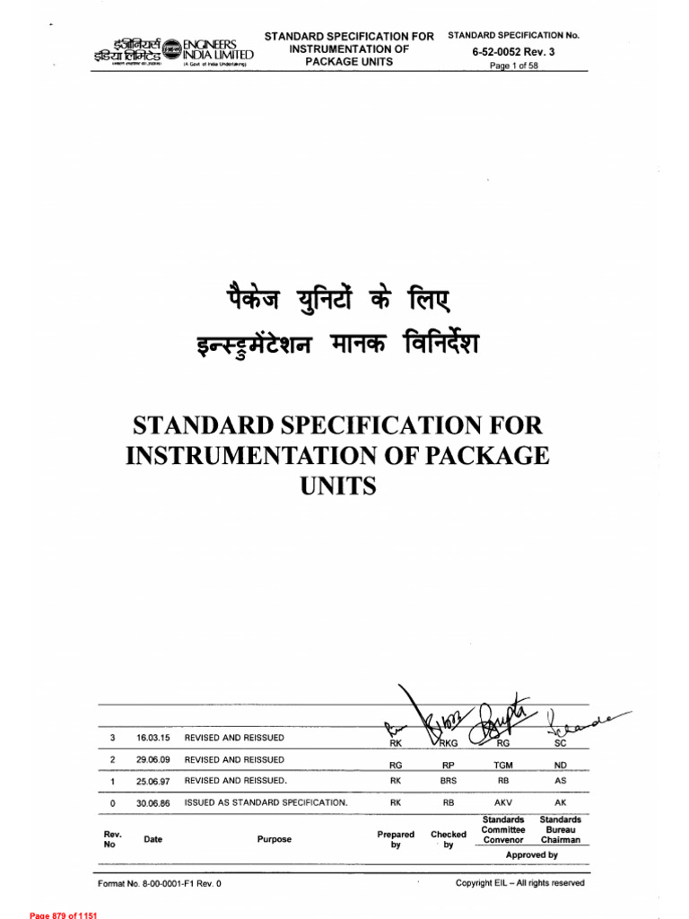6-52-0052-Standard Specification For Instrumentation of Package Units ...