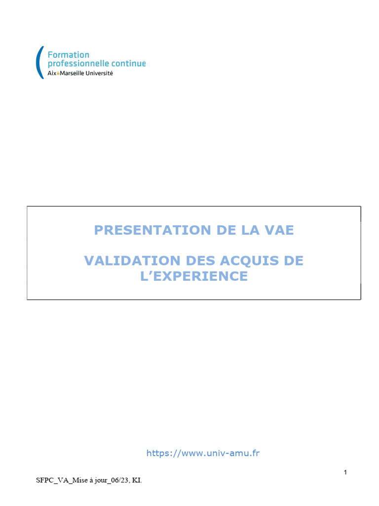 Guide complet sur la VAE 2023 | PDF | Pédagogie