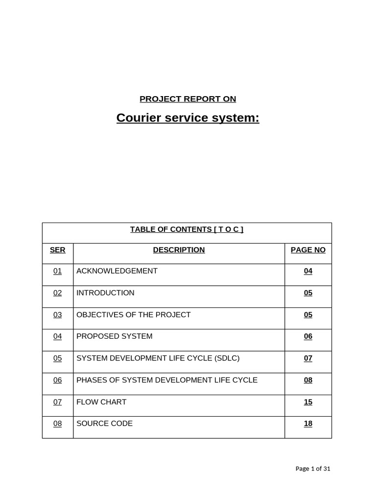 Courier Service System Project Report | PDF | Software Testing ...