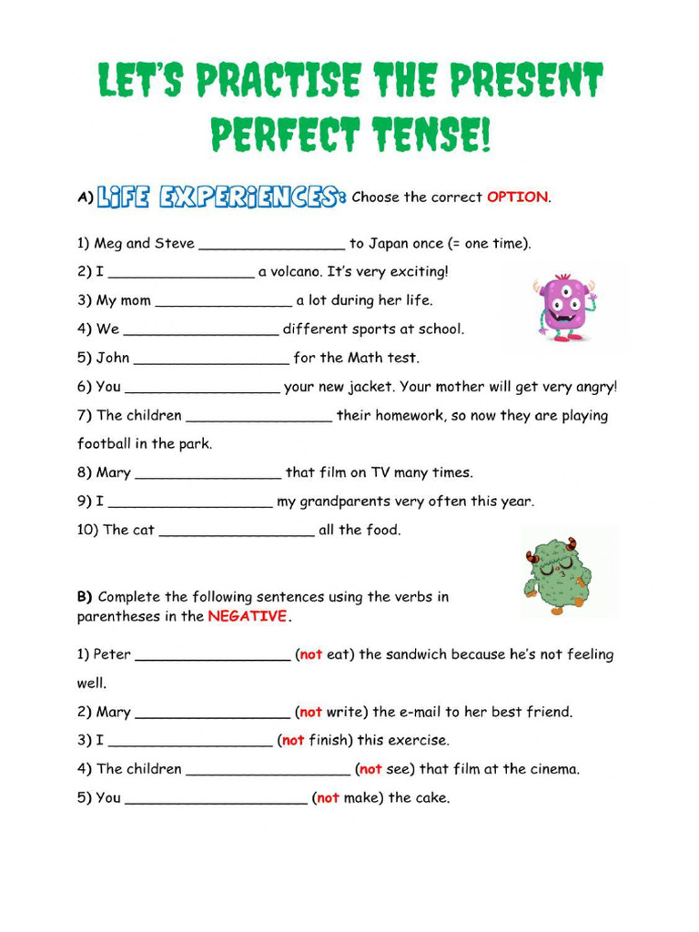 Present Perfect Tense PDF
