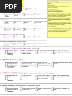 Employee Performance Evaluation Template