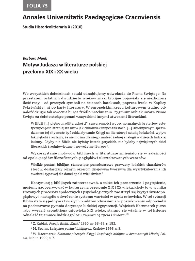 AF073 07 Motyw Judasza Munk | PDF