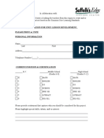 Job Application for CCLS Project 2012