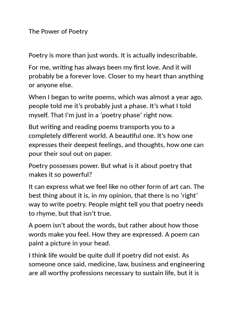 The Power of Poetry Explained | PDF