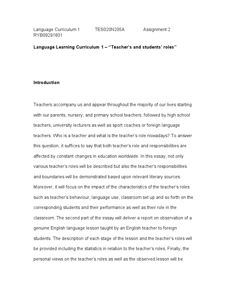 Teacher Roles in ESL Classrooms | PDF | Language Education | Classroom