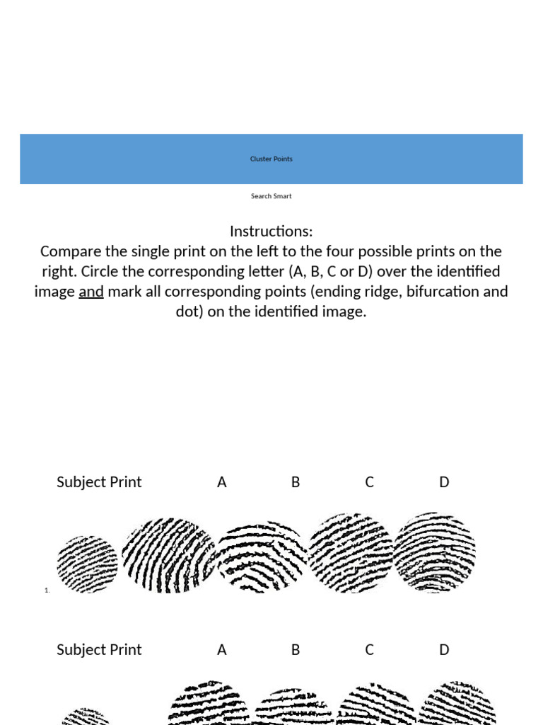 Fingerprint Comparison Exercise Guide | PDF
