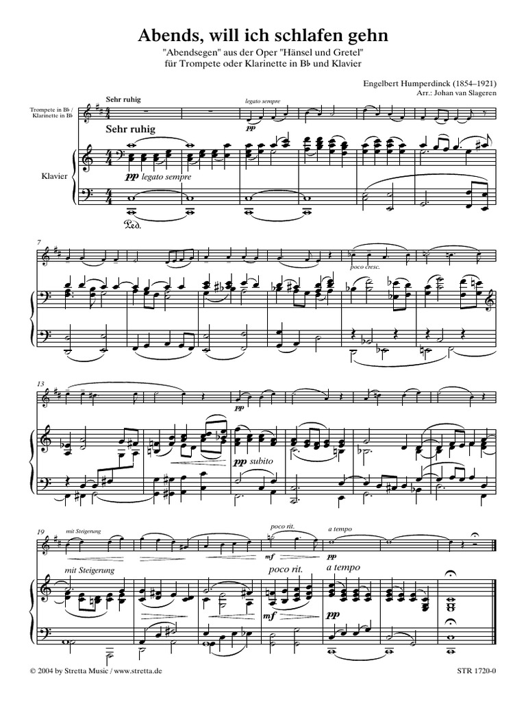 Humperdinck, Engelbert - HÃ¤ndel und Gretel - Abends, will ich schlafen ...