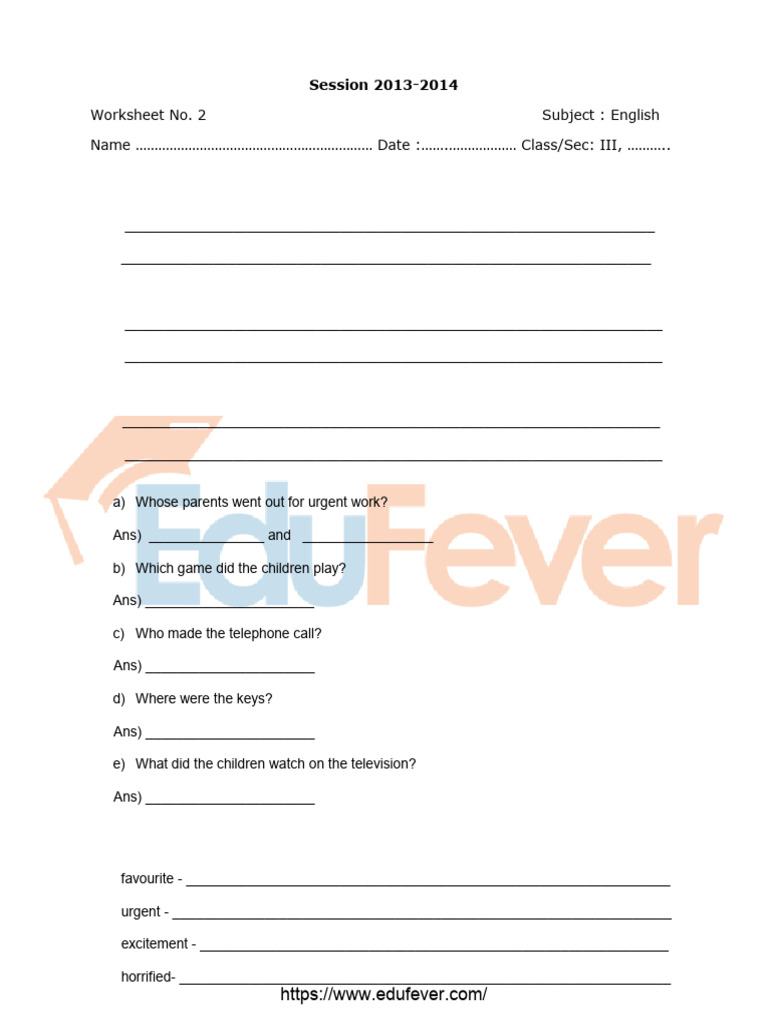 Activity Worksheet 2 Pdf