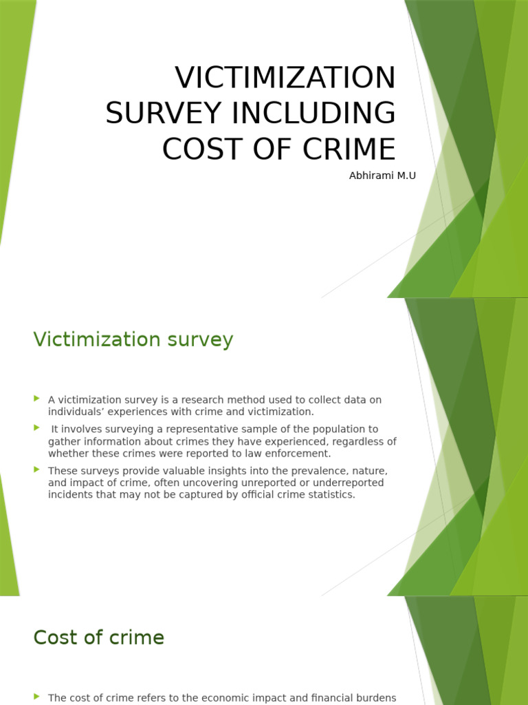 Victimization Survey and Crime Costs | PDF | Crimes | Crime & Violence