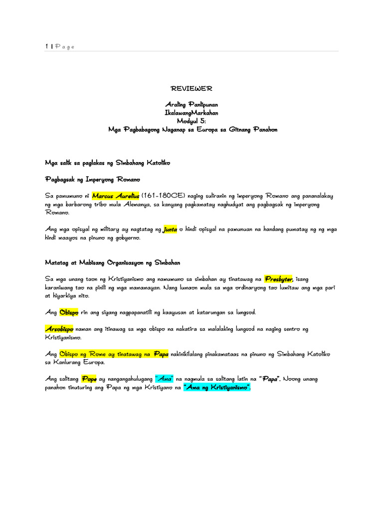 Ap Reviewer - 2ND QTR - Module 5 | PDF