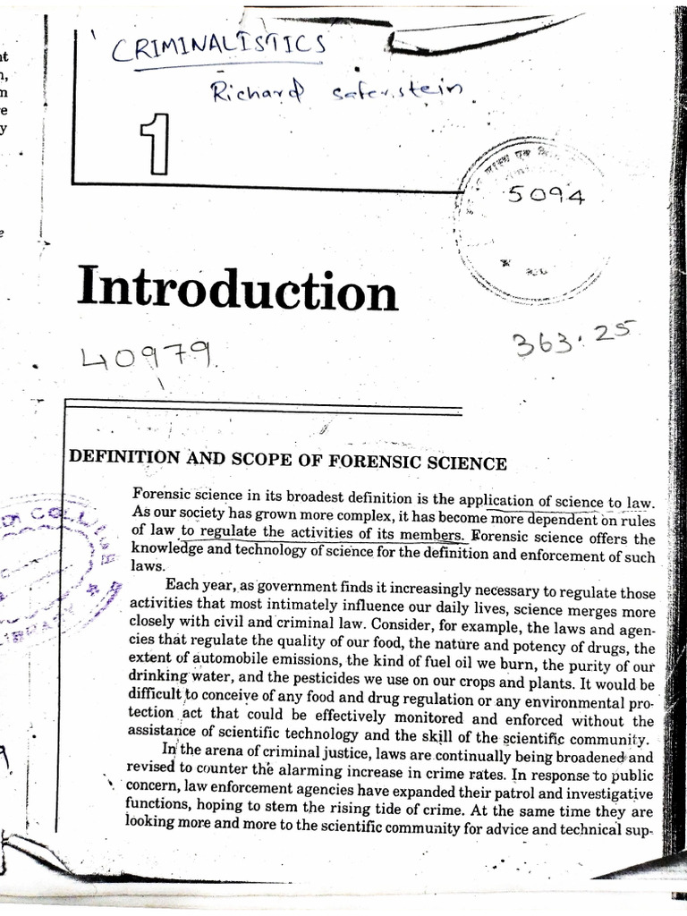 History And Scope Of Forensic Science Pdf