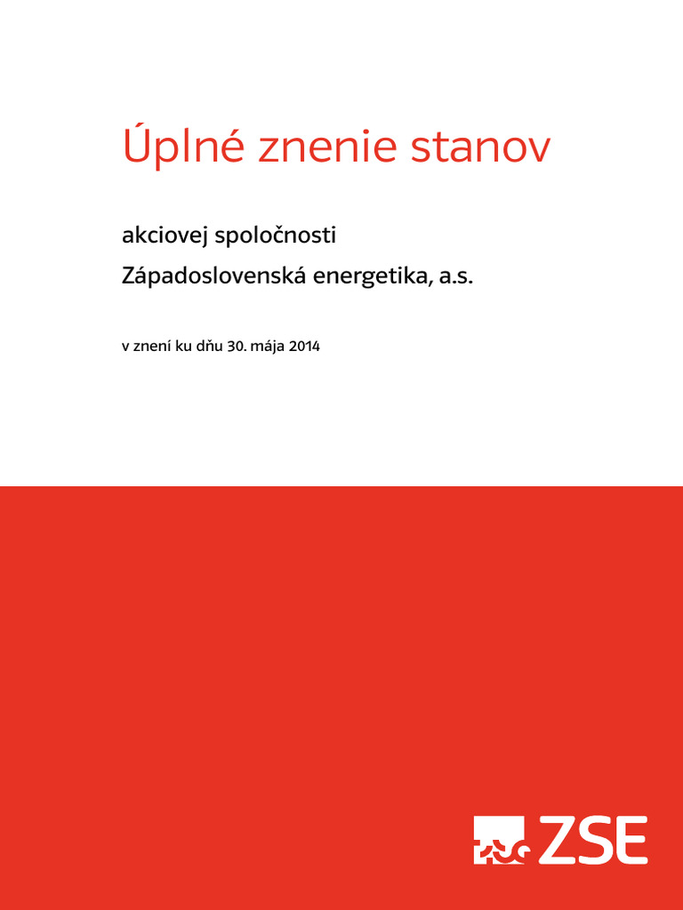 ZSE - Stanovy Spolocnosti - SK | PDF