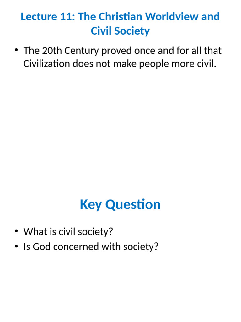 Christian Worldview & Civil Society | PDF | Salvation | Citizenship