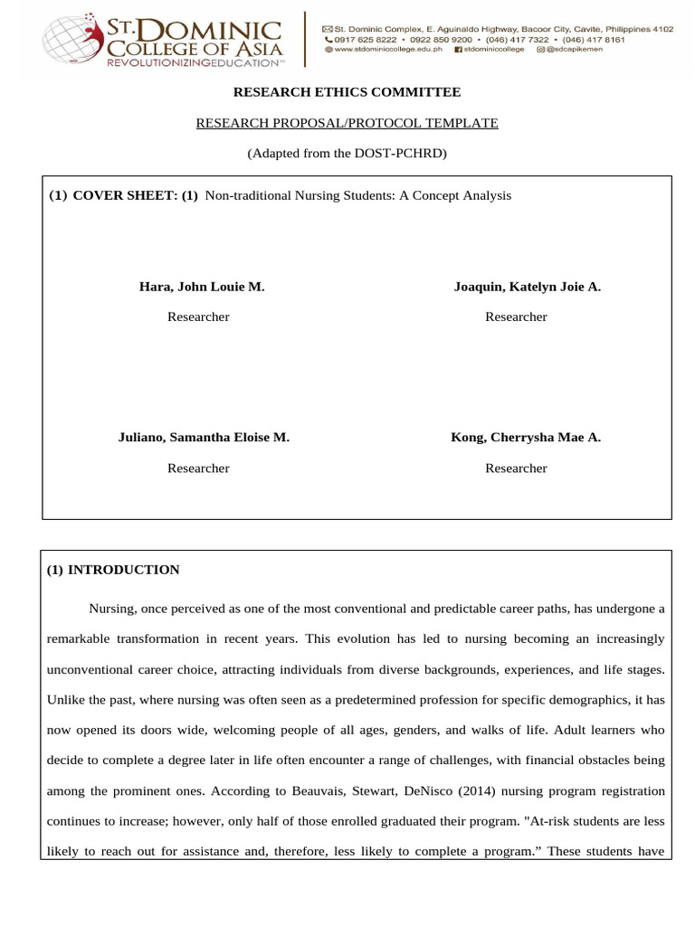 G4 F REC 002 Research Proposal Protocol Template 2 | PDF | Motivation ...