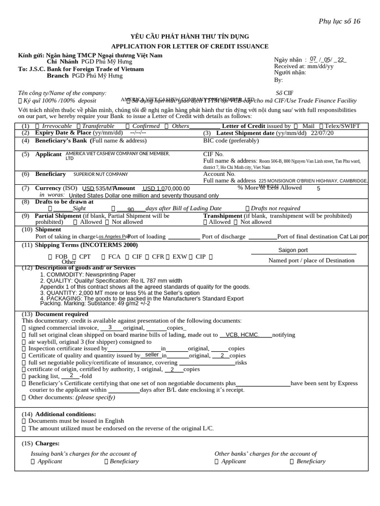 Application-For-Lc-Issuance 2 | PDF