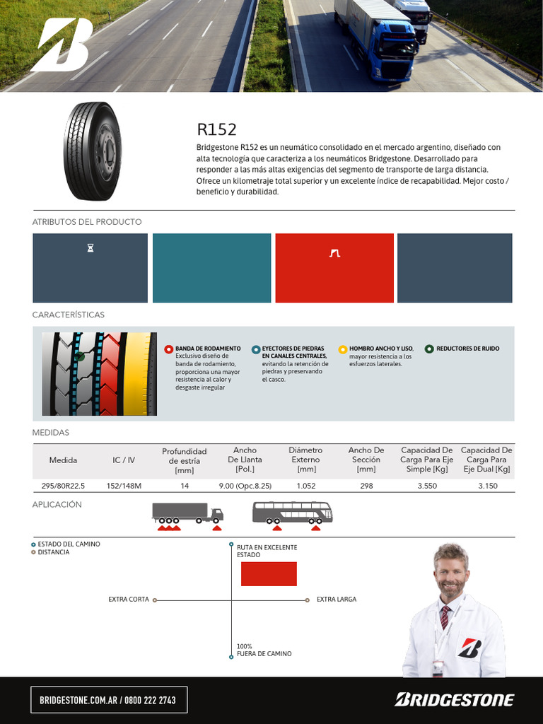 Neumático Bridgestone R152: Larga Distancia | PDF | Neumático
