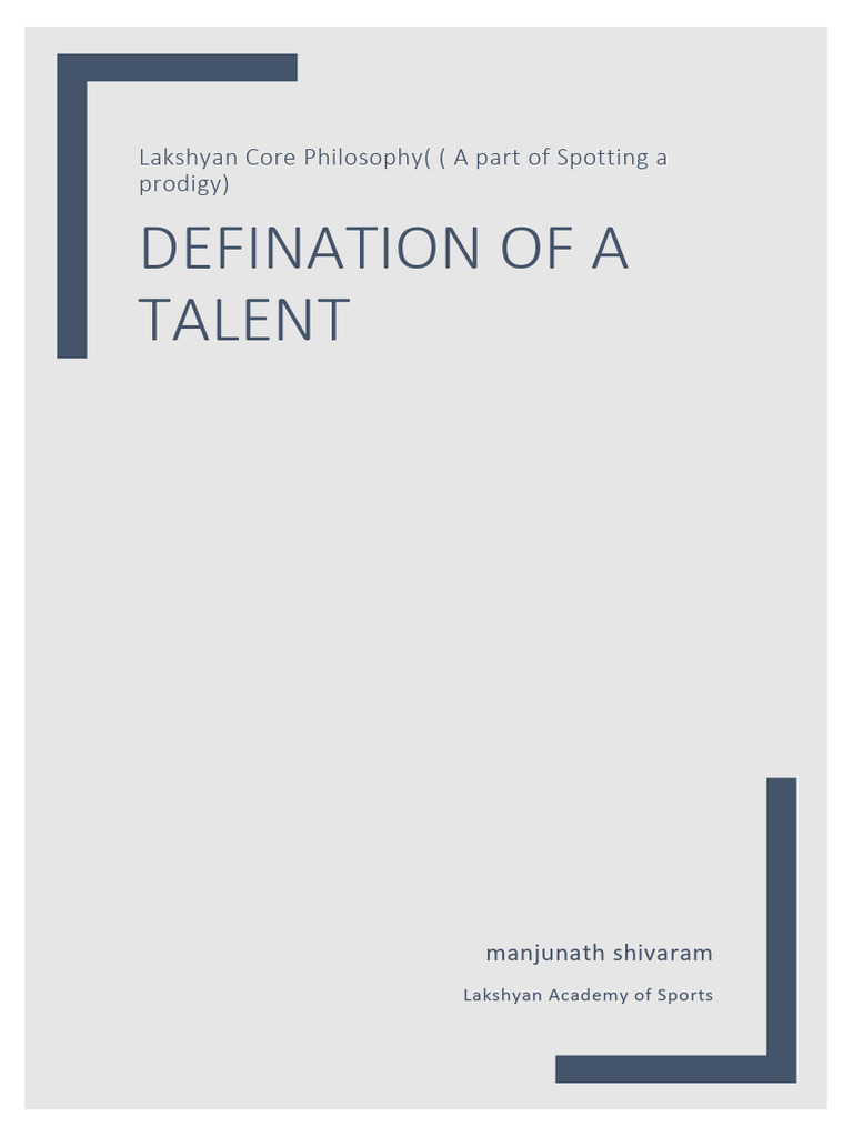 How Do We Define A Talent | PDF | Learning | Psychological Concepts