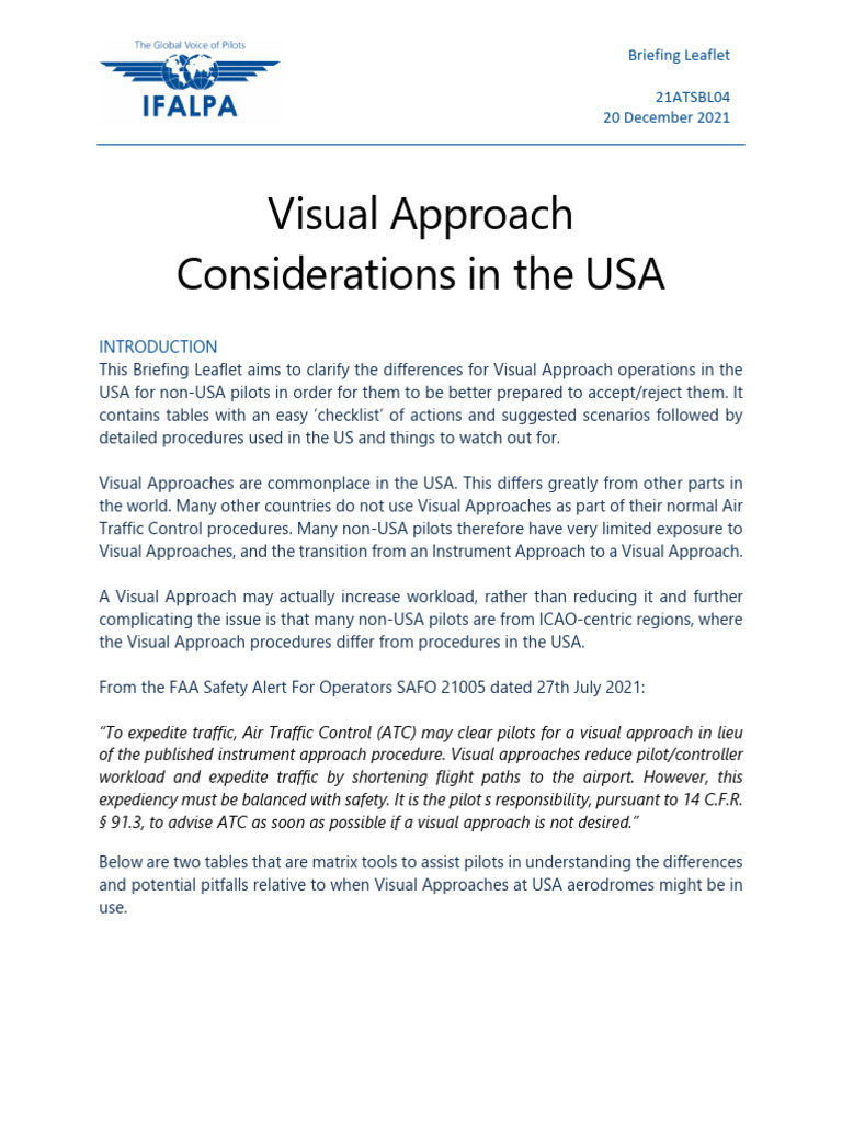 21atsbl04 Visual Approach Considerations in The Usa | PDF | Air Traffic ...