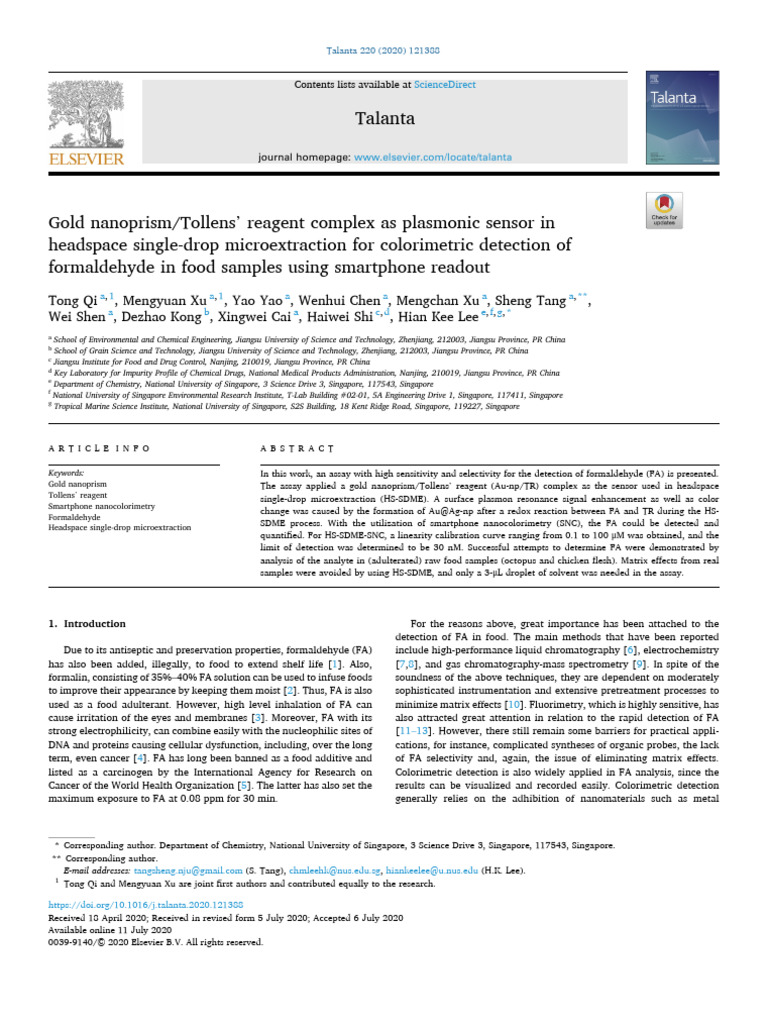 J Talanta 2020 121388 | PDF | Energy Dispersive X Ray Spectroscopy | X ...