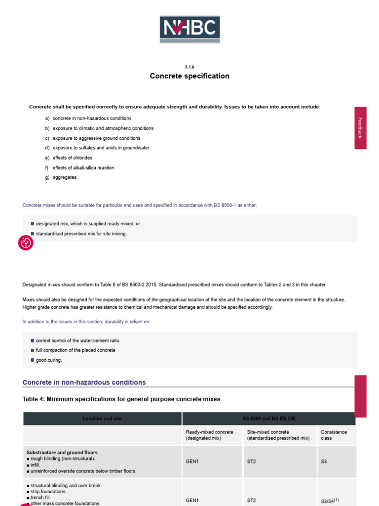 Concrete Specification Guidelines | PDF | Concrete | Cement