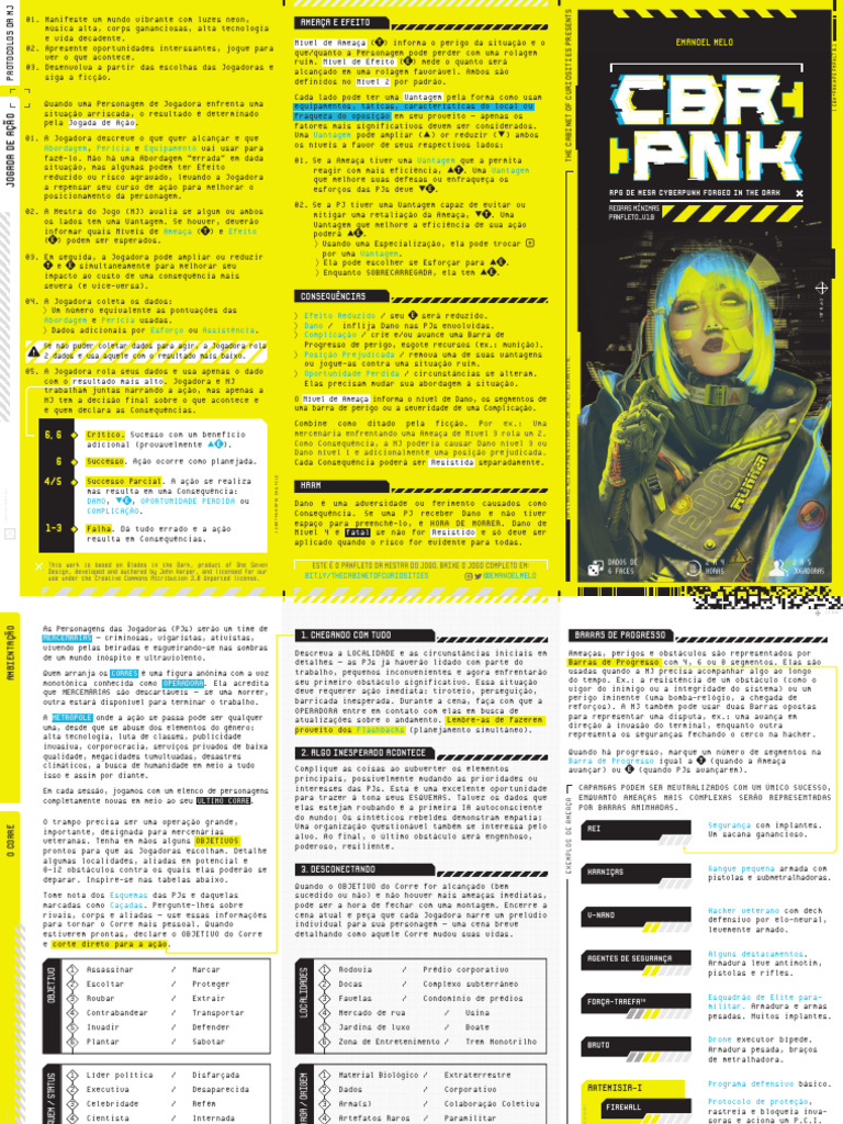 PT) CBRPNK - Mestra - v1 | PDF | Jogos de RPG, image size:768x1024
