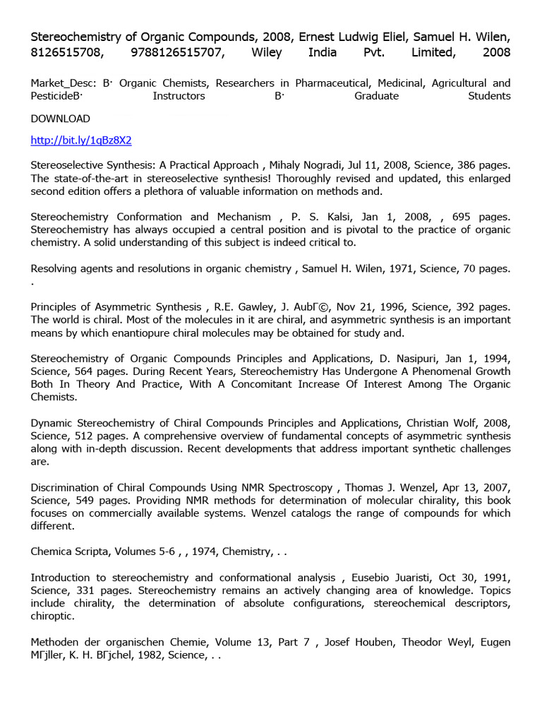 BASIC ORGANIC STEREOCHEMISTRY ELIEL PDF DOWNLOAD visual data 4